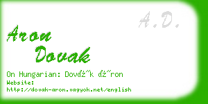 aron dovak business card